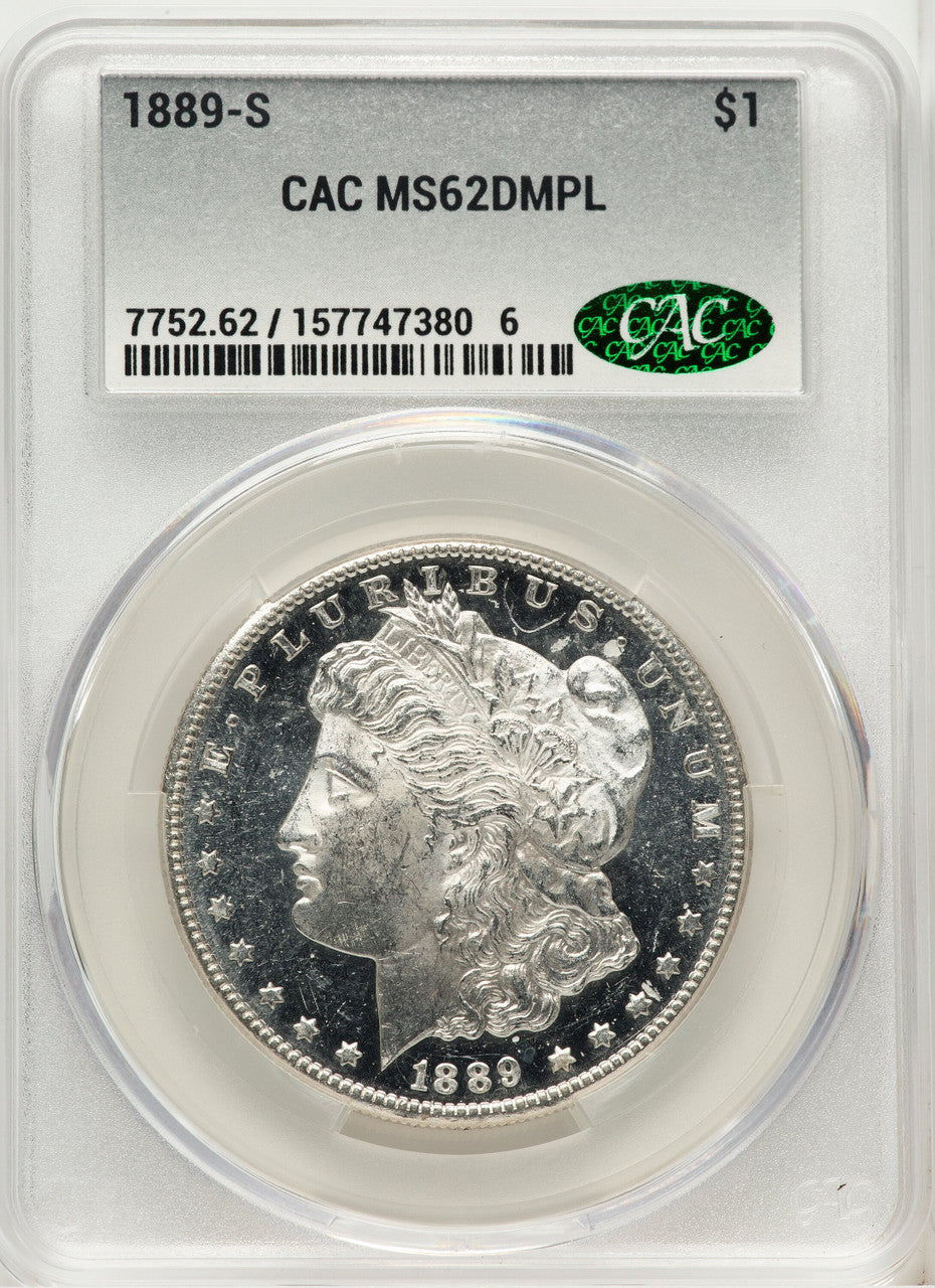 1889-S DM Morgan Dollar CACG MS62