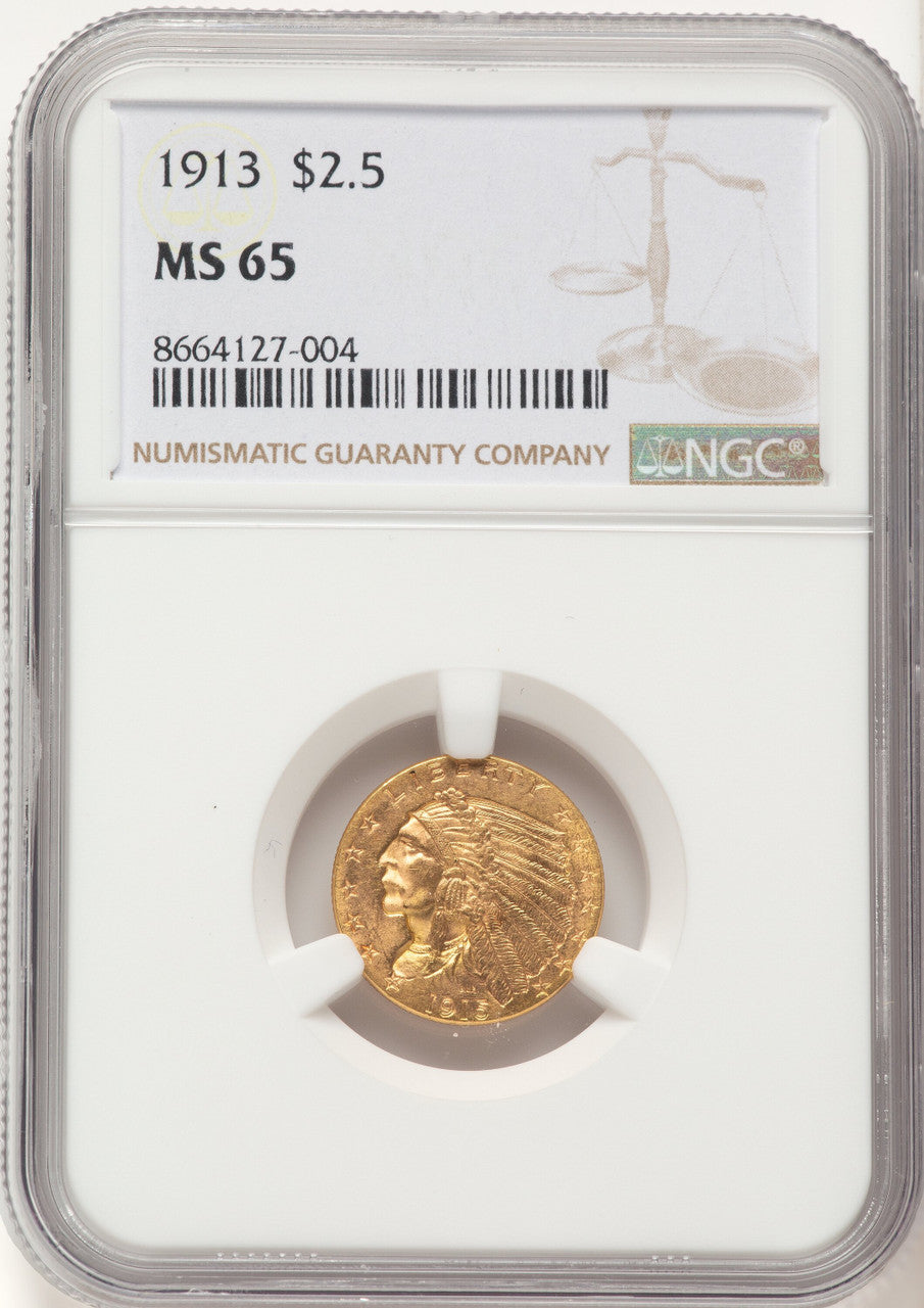 1913 $2.50 Indian Quarter Eagle NGC MS65