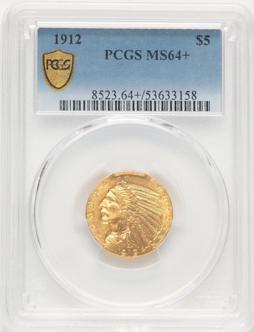 1912 $5 Indian Half Eagle PCGS MS64+