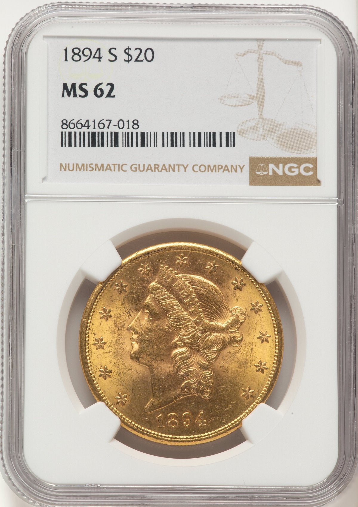 1894-S $20 Liberty Double Eagle NGC MS62