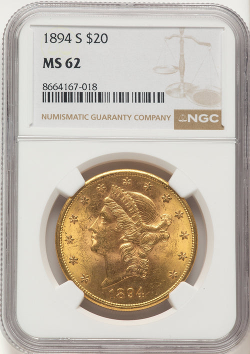 1894-S $20 Liberty Double Eagle NGC MS62