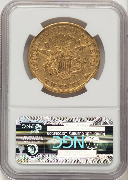 1852 $20 FS-301 Brown Label Liberty Double Eagle NGC XF45