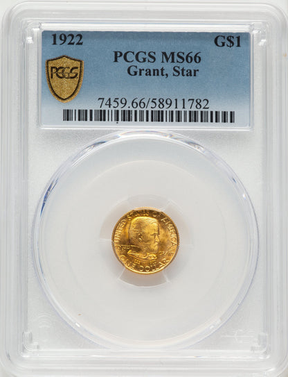 1922 G$1 Grant With Star Commemorative Gold PCGS MS66