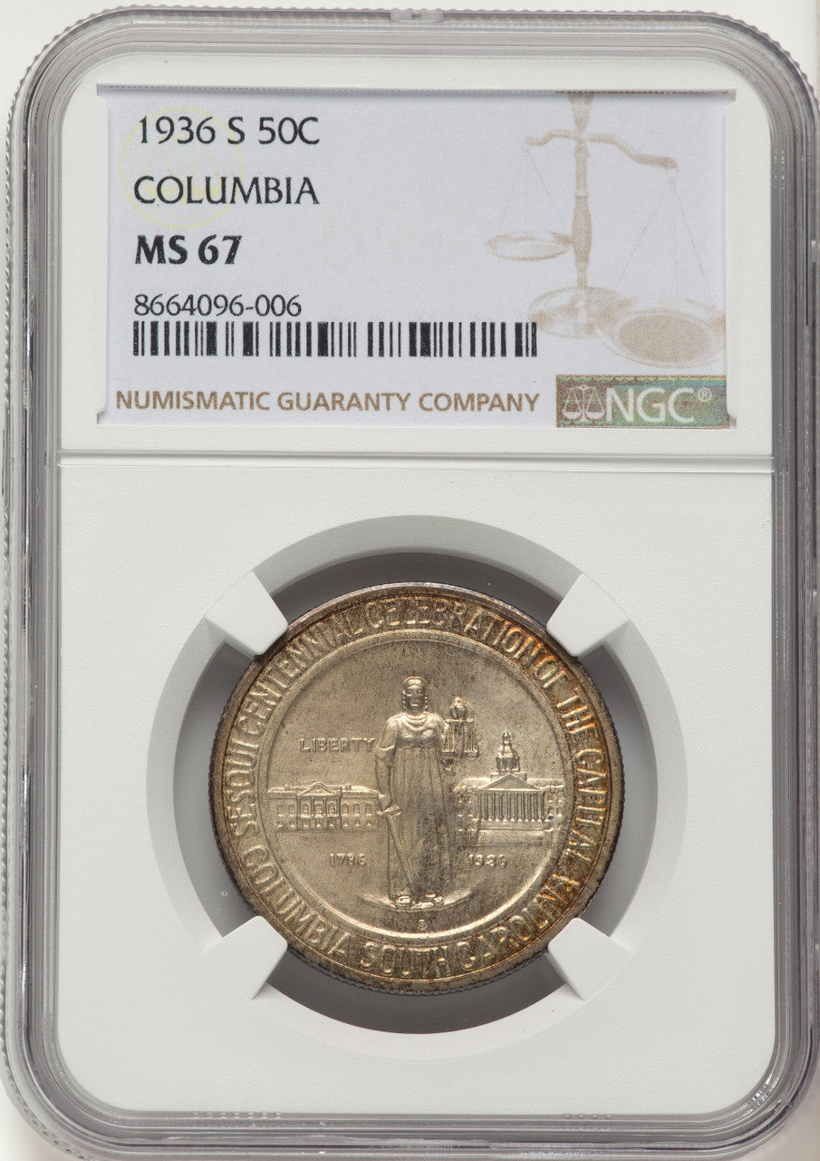 1936-S 50C Columbia Commemorative Silver NGC MS67