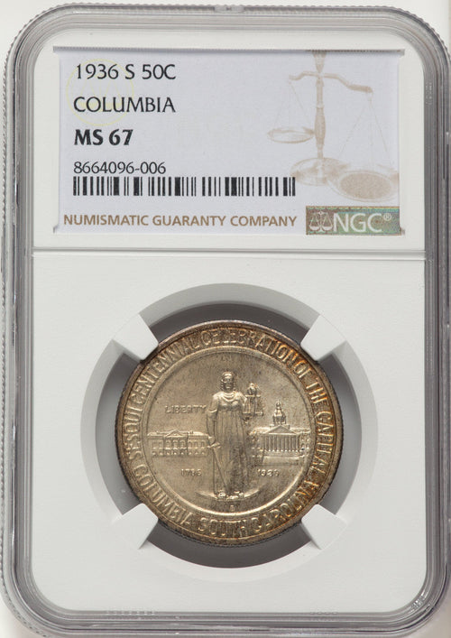 1936-S 50C Columbia Commemorative Silver NGC MS67