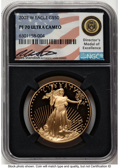 2007-W Proof Gold Eagle 1 oz Miles Standish NGC PF70