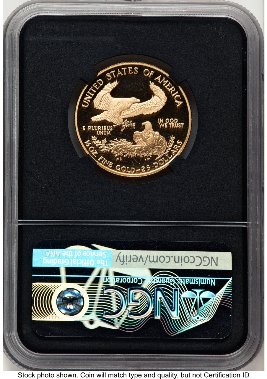 2007-W Proof Gold Eagle 1/2 oz ER Miles Standish NGC PF70
