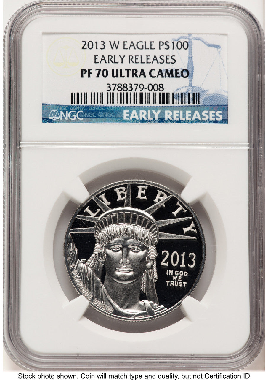 2013-W Proof Platinum Eagle 1 oz ER Blue NGC PF70