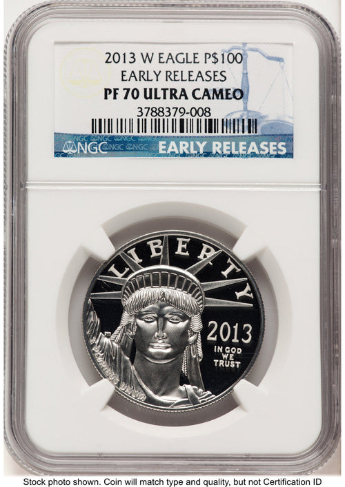 2013-W Proof Platinum Eagle 1 oz ER Blue NGC PF70