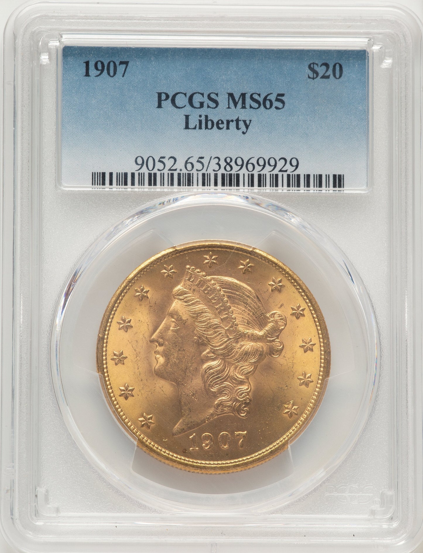 1907 $20 Liberty Liberty Double Eagle PCGS MS65