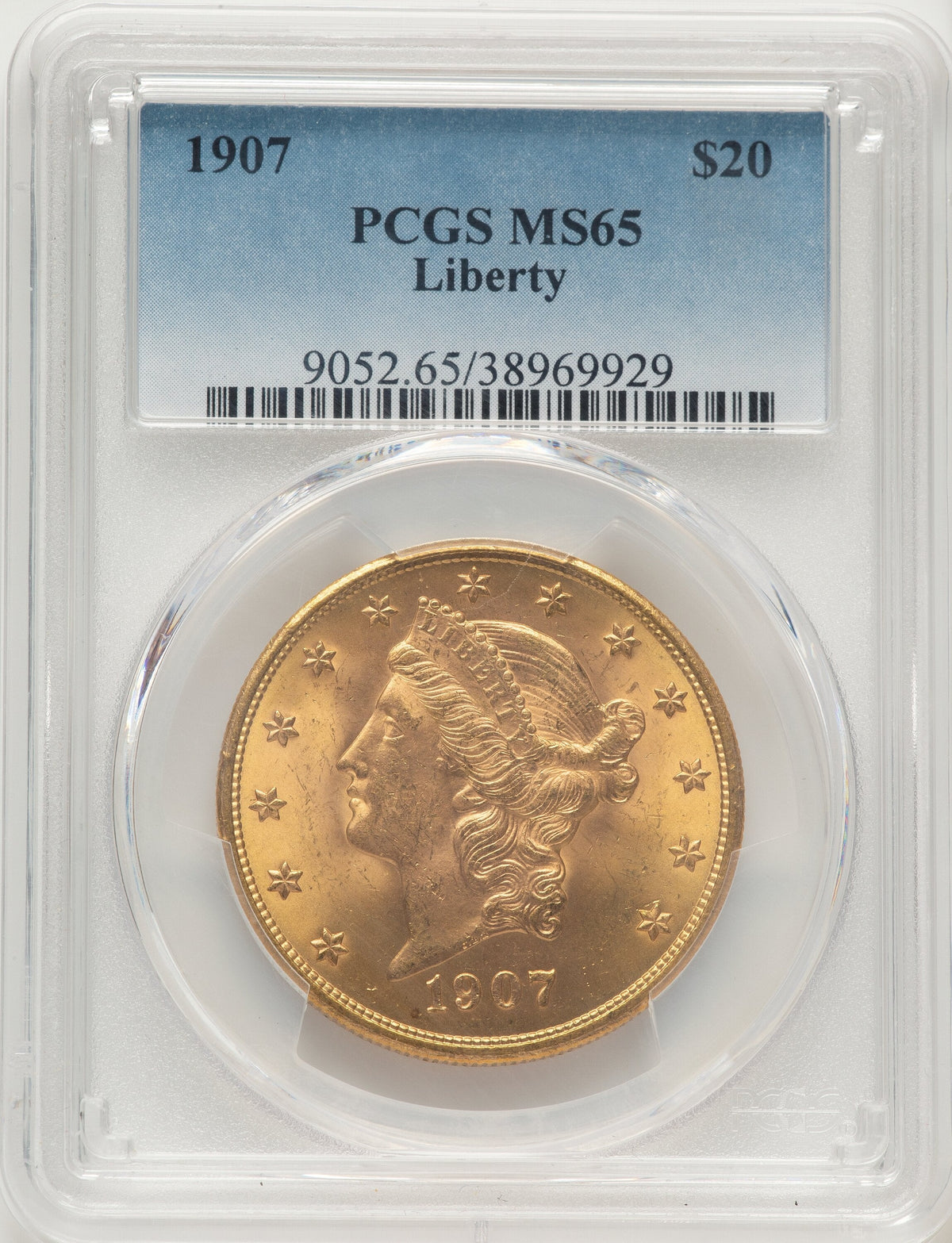 1907 $20 Liberty Liberty Double Eagle PCGS MS65
