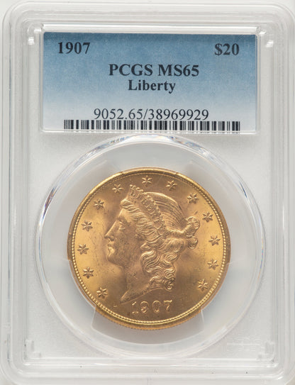1907 $20 Liberty Liberty Double Eagle PCGS MS65