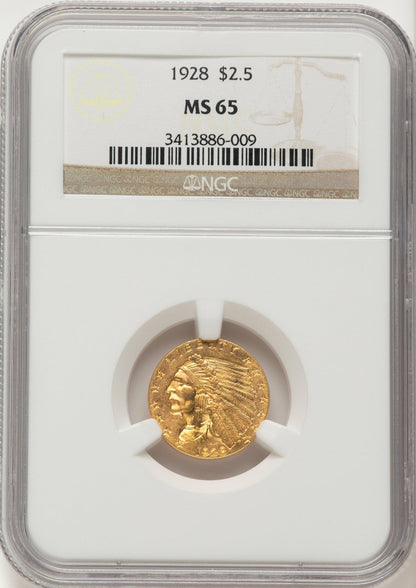 1928 $2.50 Indian Quarter Eagle NGC MS65