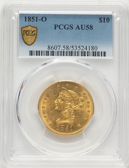 1851-O $10 Liberty Eagle PCGS AU58