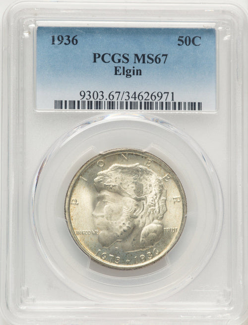 1936 50C Elgin Commemorative Silver PCGS MS67