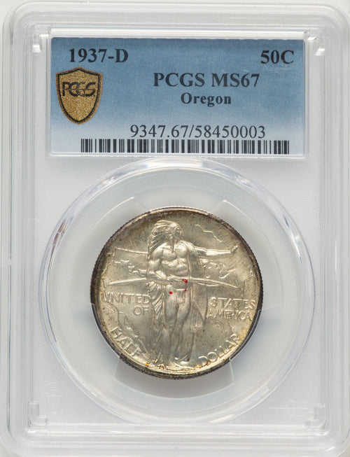 1937-D 50C Oregon Commemorative Silver PCGS MS67