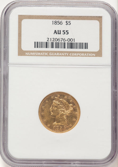 1856 $5 Liberty Half Eagle NGC AU55