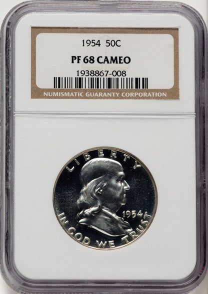 1954 50C CA Proof Franklin Half Dollar NGC PR68
