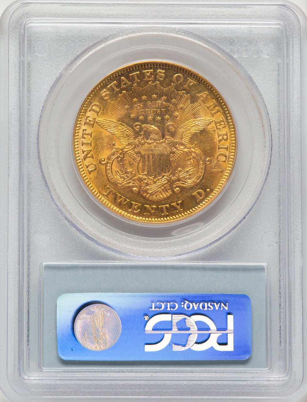 1866 $20 Liberty Double Eagle PCGS AU58