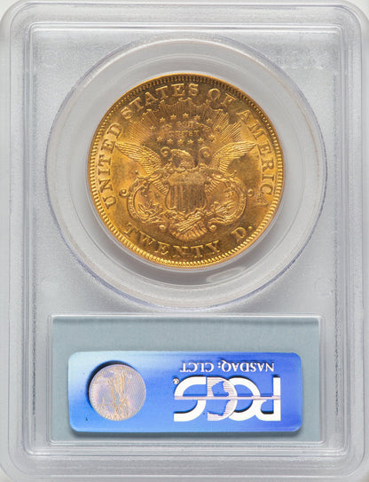 1866 $20 Liberty Double Eagle PCGS AU58