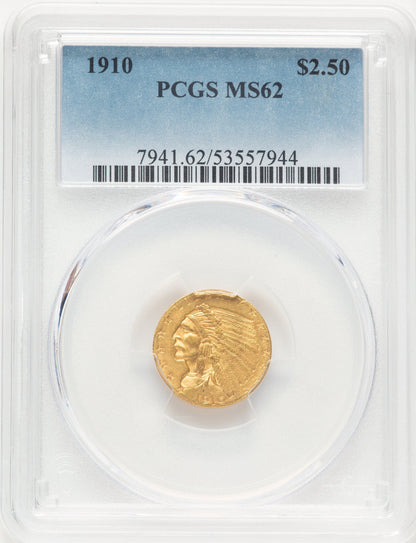 1910 $2.50 Indian Quarter Eagle PCGS MS62