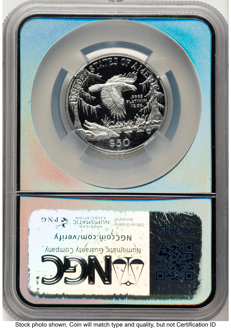 1999-W Proof Platinum Eagle 1/2 oz Vault Box Series X Silver Core NGC PF70