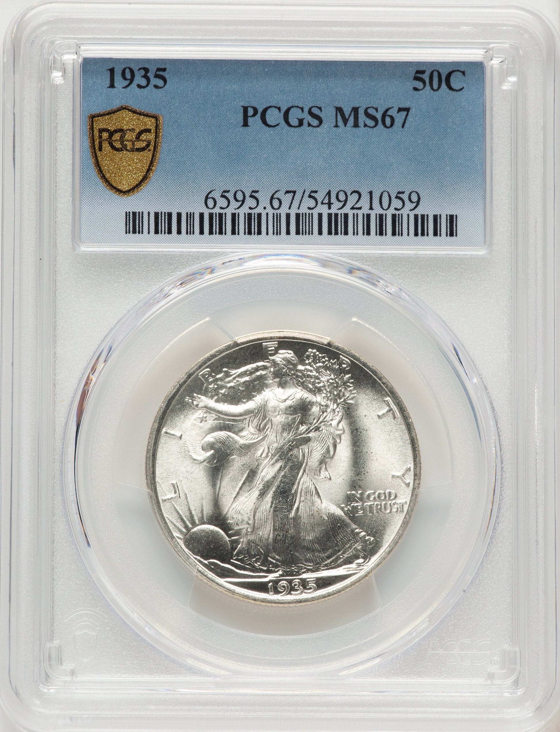 1935 50C Walking Liberty Half Dollar PCGS MS67