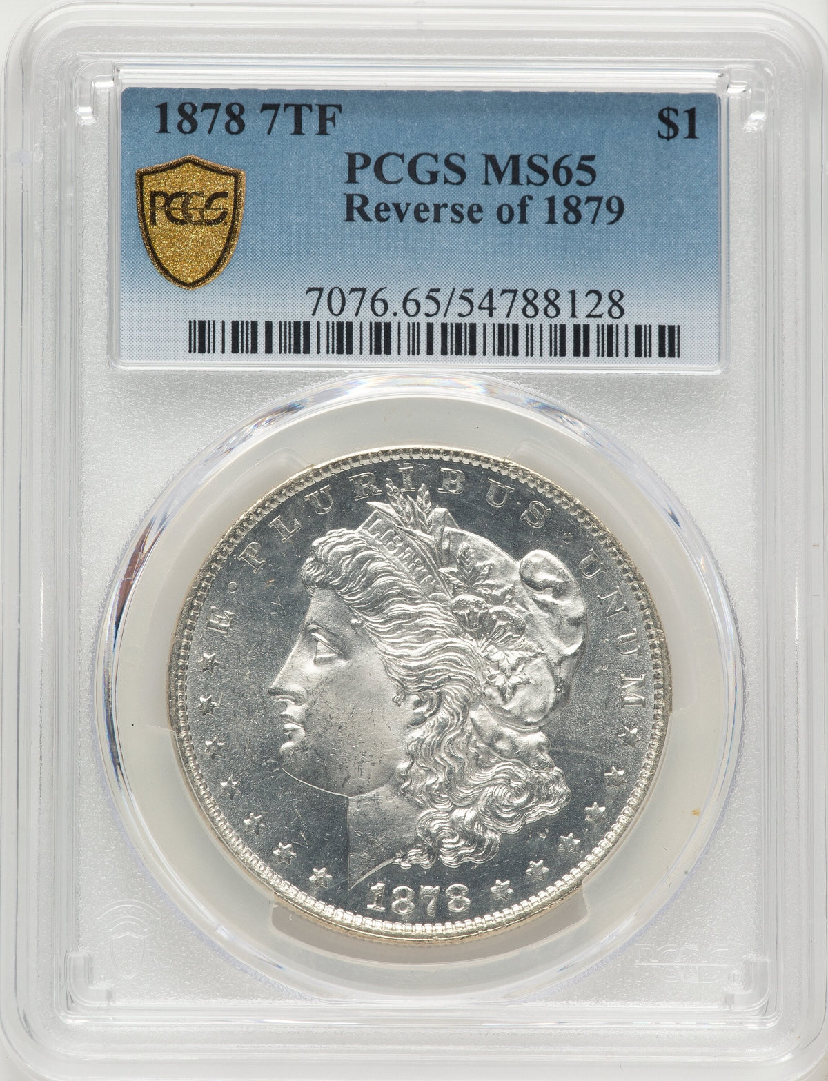 1878 7TF Reverse of 1879 Morgan Dollar PCGS MS65