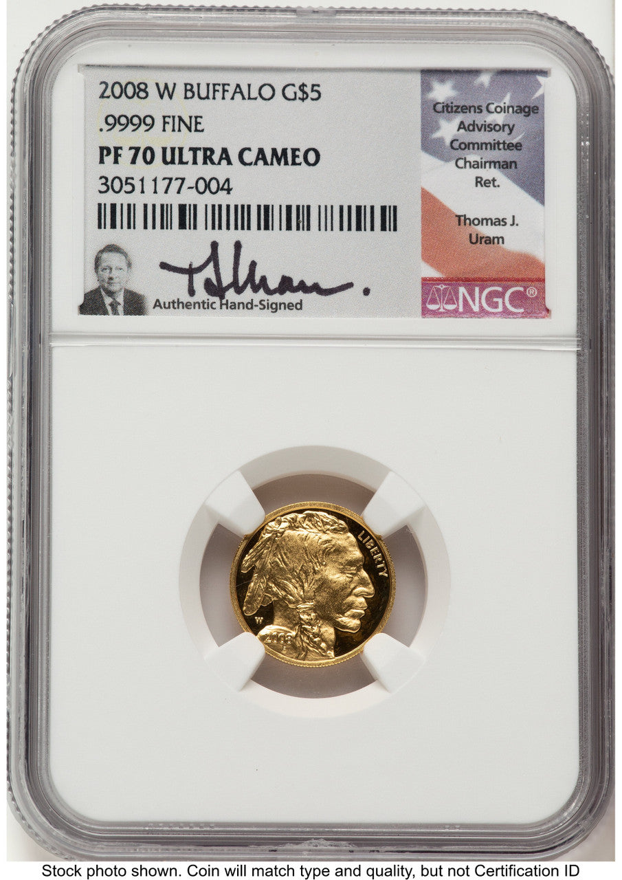 2008-W Proof Gold Buffalo 1/10 oz Thomas Uram NGC PF70