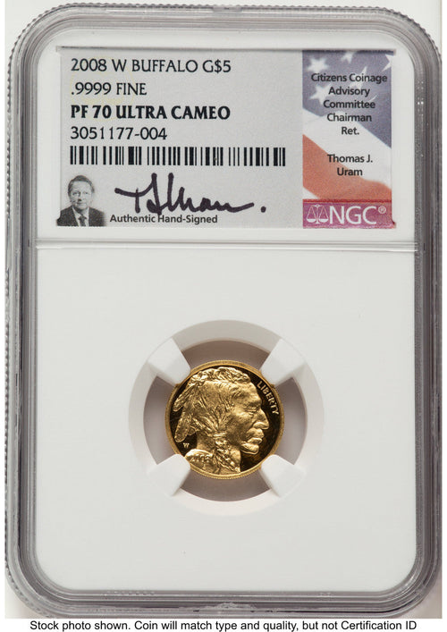 2008-W Proof Gold Buffalo 1/10 oz Thomas Uram NGC PF70