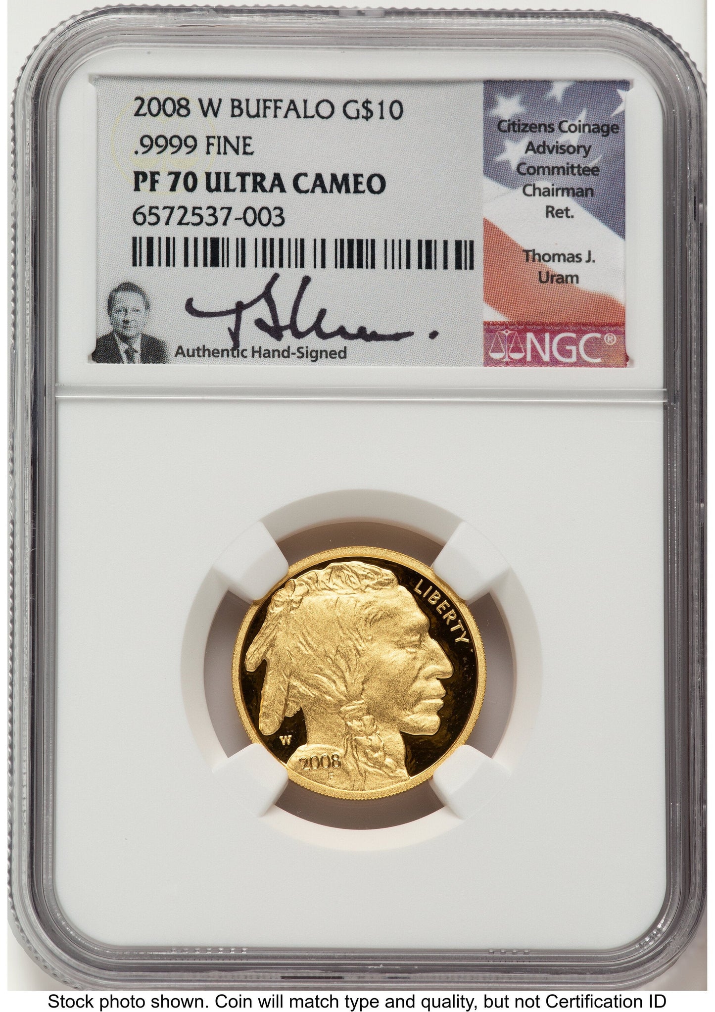 2008-W Proof Gold Buffalo 1/4 oz Thomas Uram NGC PF70
