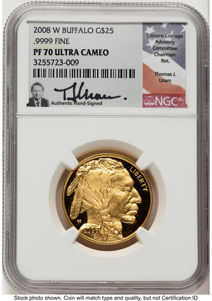 2008-W Proof Gold Buffalo 1/2 oz Thomas Uram NGC PF70