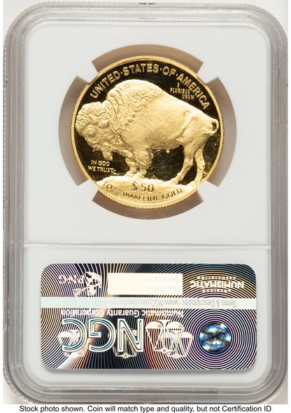2015-W Proof Gold Buffalo 1 oz 1.00 oz FDI Statue of Liberty Label NGC PF70
