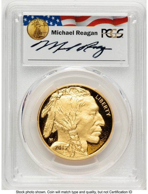 2019-W Proof Gold Buffalo 1 oz FDI Reagan Legacy Series Michael Reagan PCGS PR70