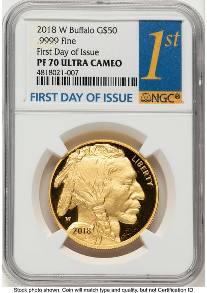 2018-W Proof Gold Buffalo 1 oz FDI 1ST NGC PF70