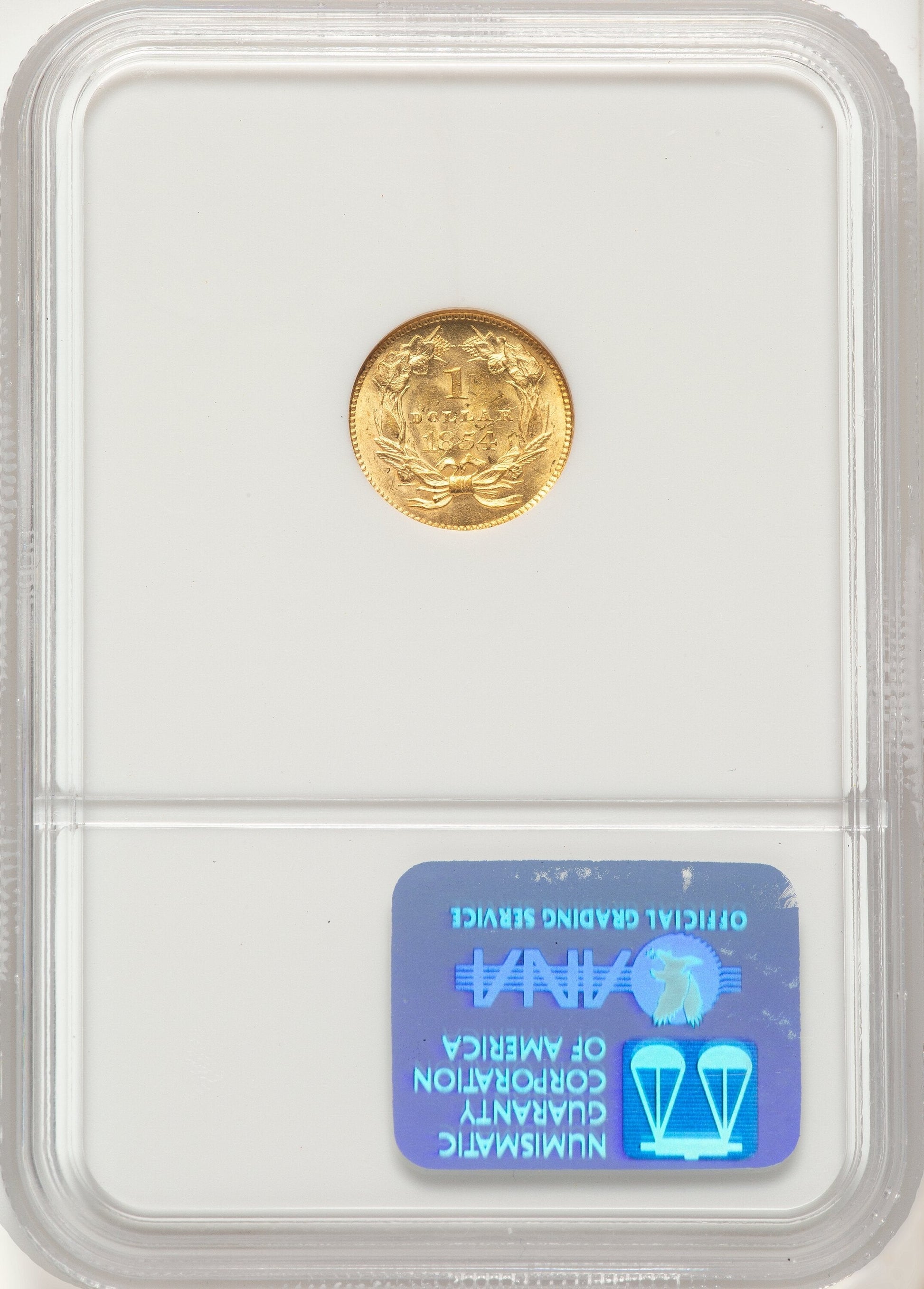 1854 G$1 Type Two Gold Dollar NGC MS62