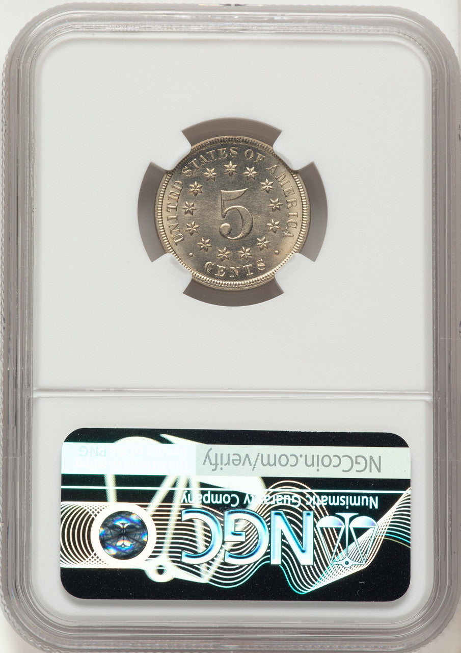 1868 5C Shield Nickel NGC MS66