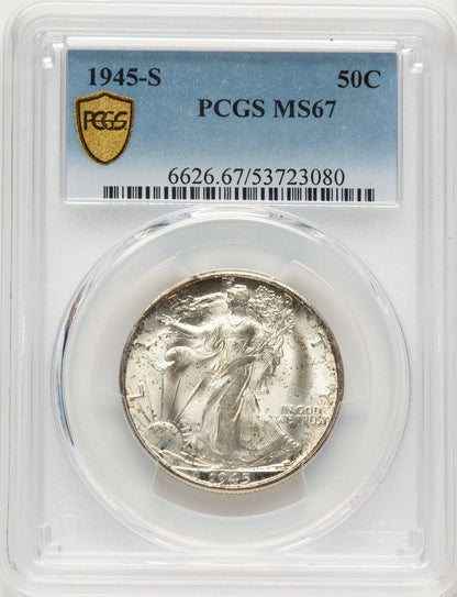 1945-S 50C Walking Liberty Half Dollar PCGS MS67