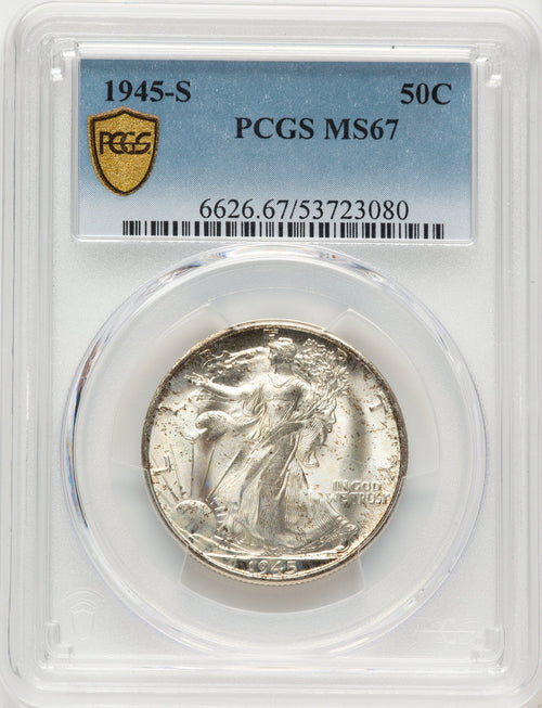 1945-S 50C Walking Liberty Half Dollar PCGS MS67