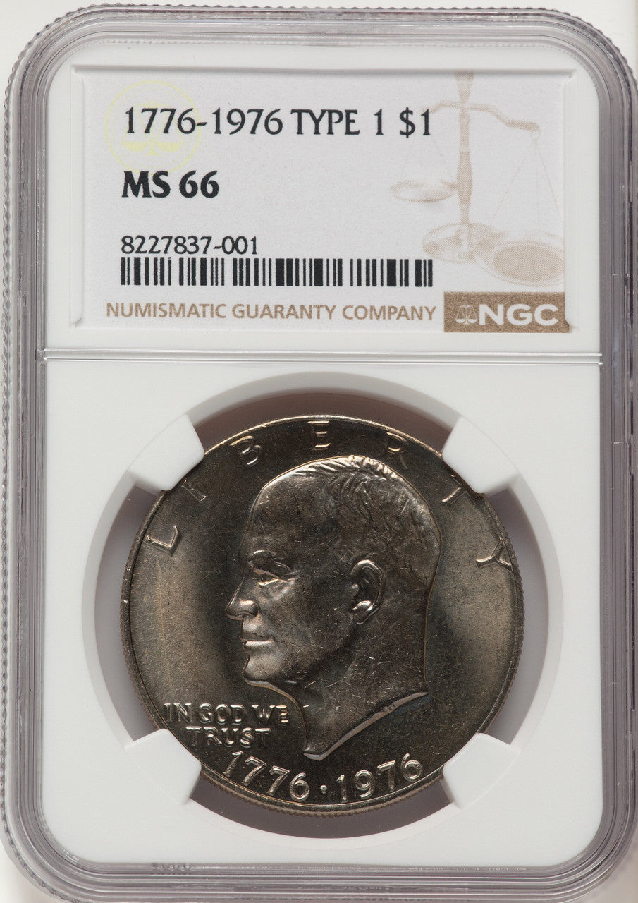 1976 $1 T1 Eisenhower Dollar NGC MS66