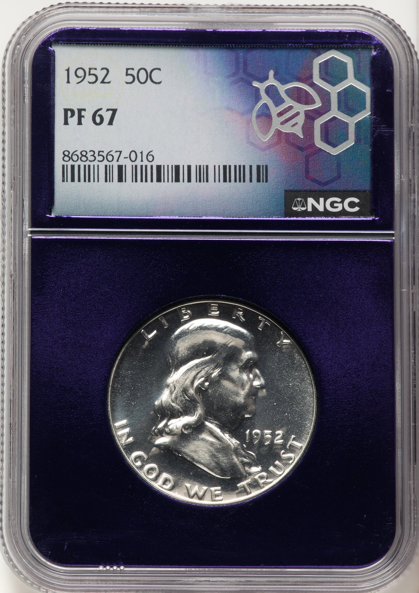 1952 50C Proof Franklin Half Dollar NGC PR67