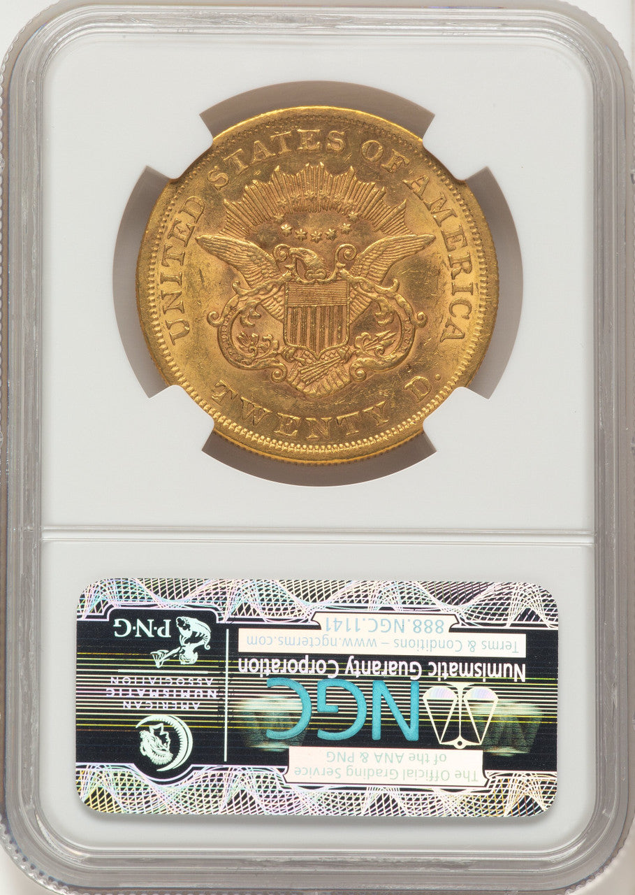 1863 $20 Liberty Double Eagle NGC AU58