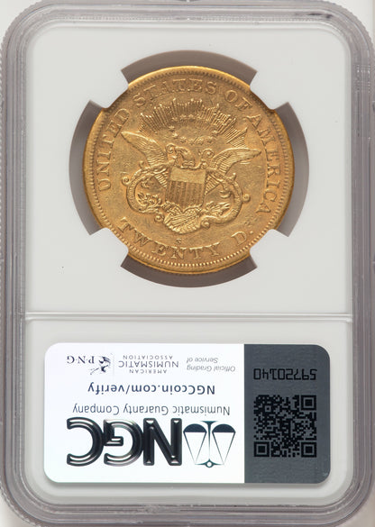 1866-S $20 NO MOTTO Liberty Double Eagle NGC XF45