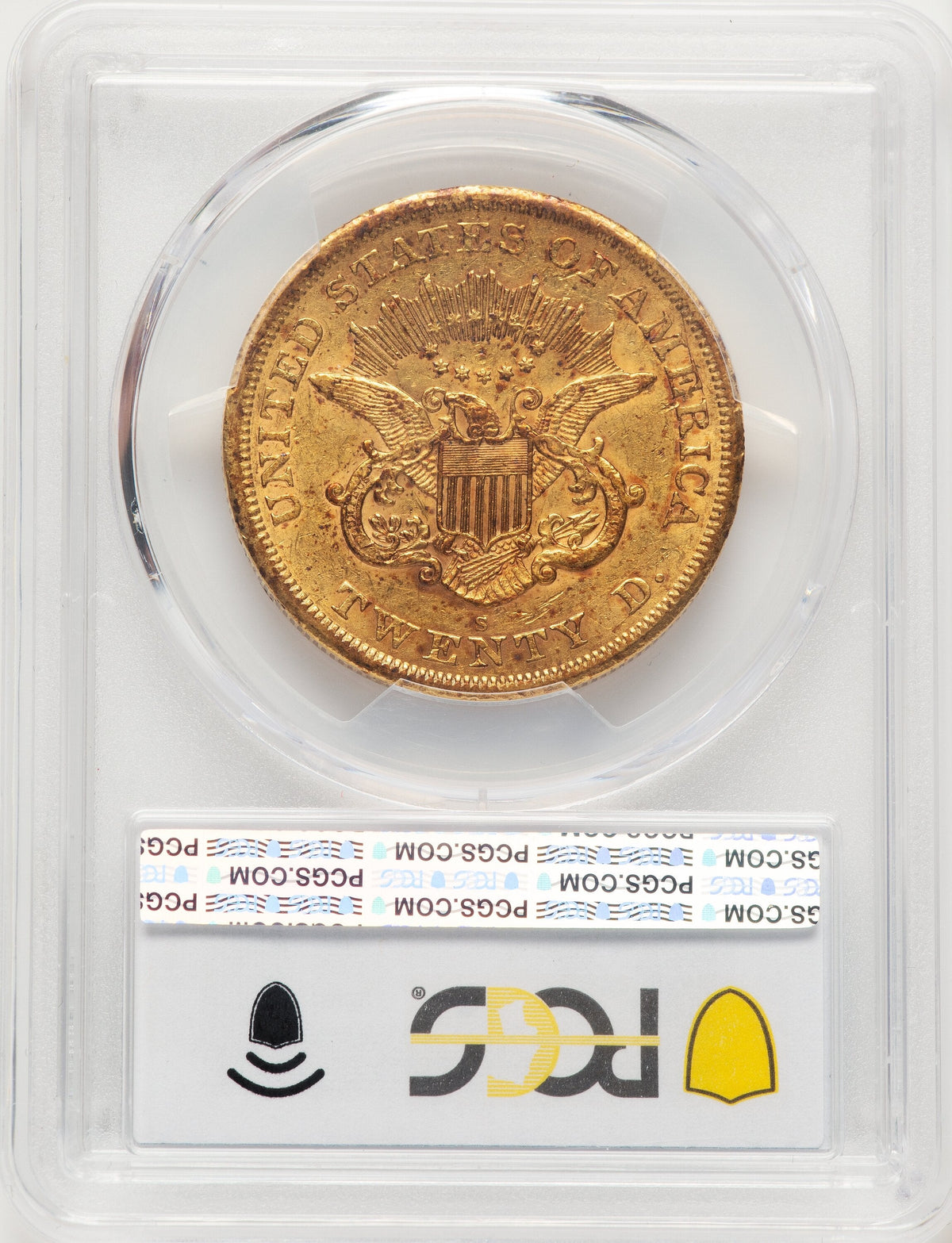 1866-S $20 NO MOTTO Liberty Double Eagle PCGS AU53