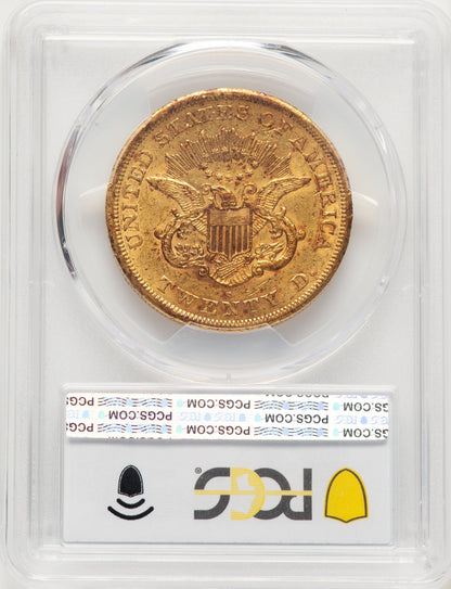 1866-S $20 NO MOTTO Liberty Double Eagle PCGS AU53
