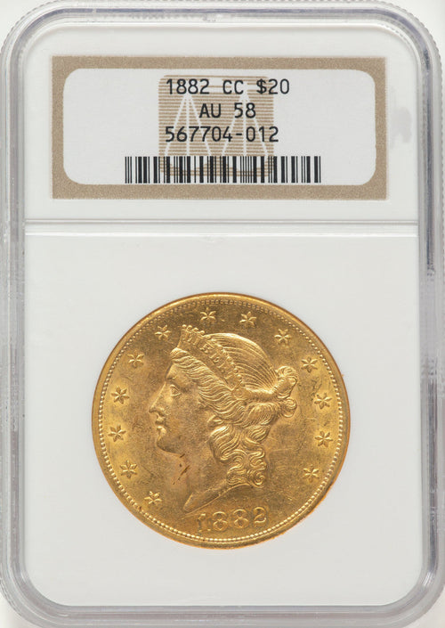 1882-CC $20 Liberty Double Eagle NGC AU58