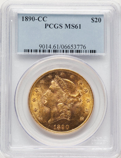 1890-CC $20 Liberty Double Eagle PCGS MS61