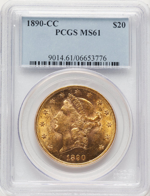 1890-CC $20 Liberty Double Eagle PCGS MS61