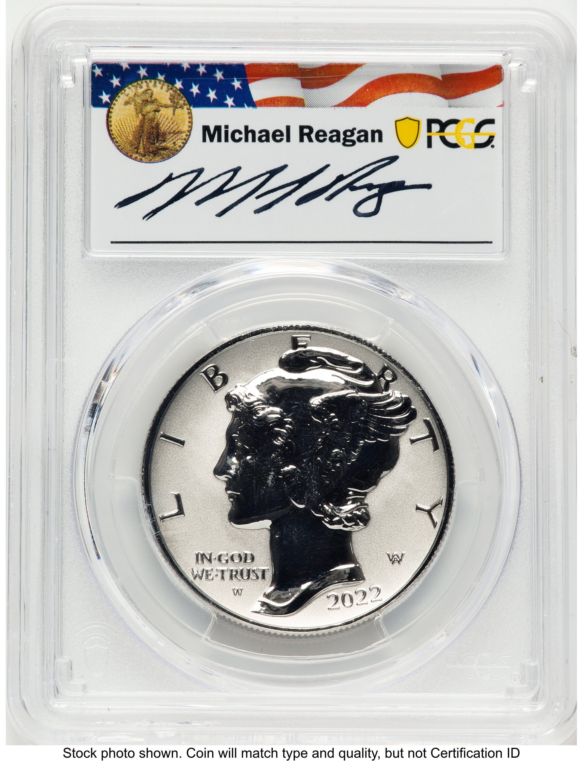 2022-W Palladium Eagle 1 oz REV Reagan Legacy Series Michael Reagan PCGS PR70
