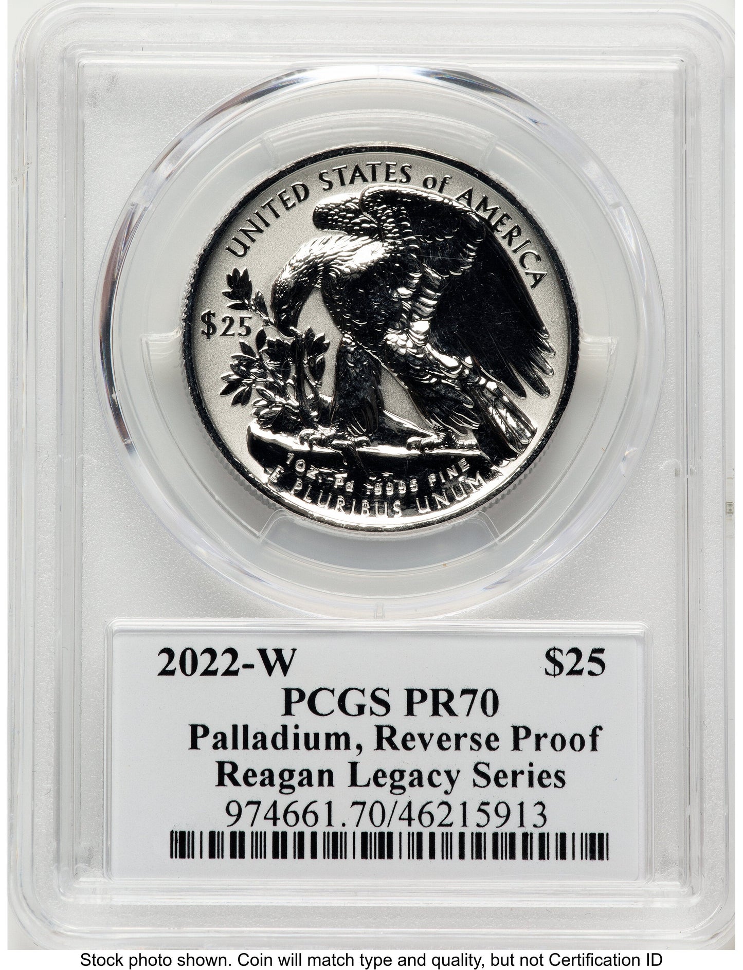 2022-W Palladium Eagle 1 oz REV Reagan Legacy Series Michael Reagan PCGS PR70